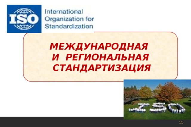 МЕЖДУНАРОДНАЯ  И РЕГИОНАЛЬНАЯ  СТАНДАРТИЗАЦИЯ 