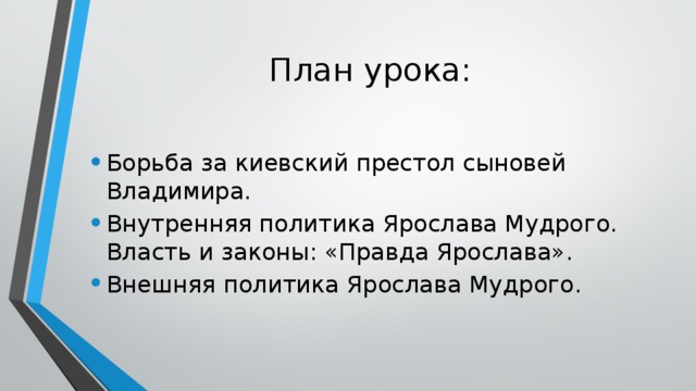 План урока: