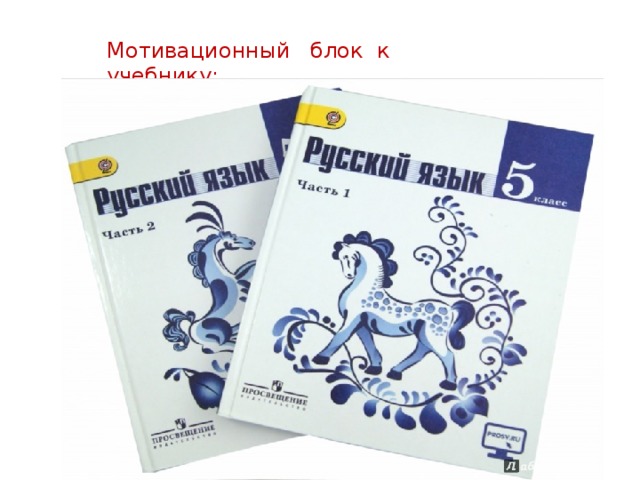 Мотивационный блок к учебнику: 