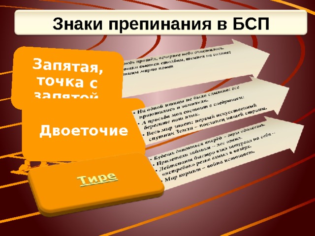 Запятая, точка с запятой Знаки препинания в БСП Двоеточие 