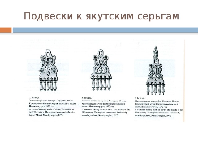 Подвески к якутским серьгам 