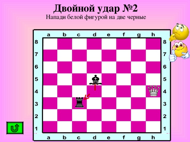 Двойной удар №2 Напади белой фигурой на две черные 