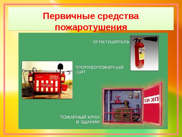 Первичные средства пожаротушения 