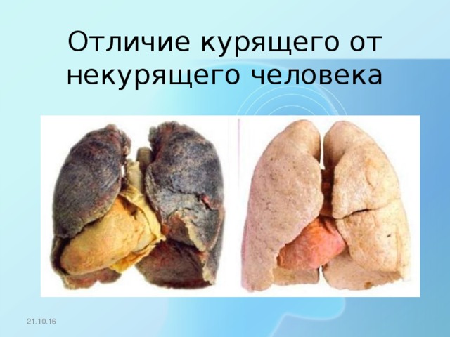 Отличие курящего от некурящего человека 21.10.16