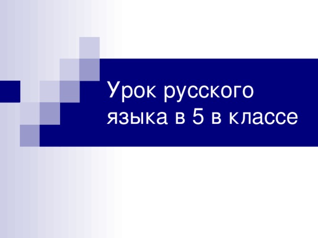 Урок русского языка в 5 в классе 