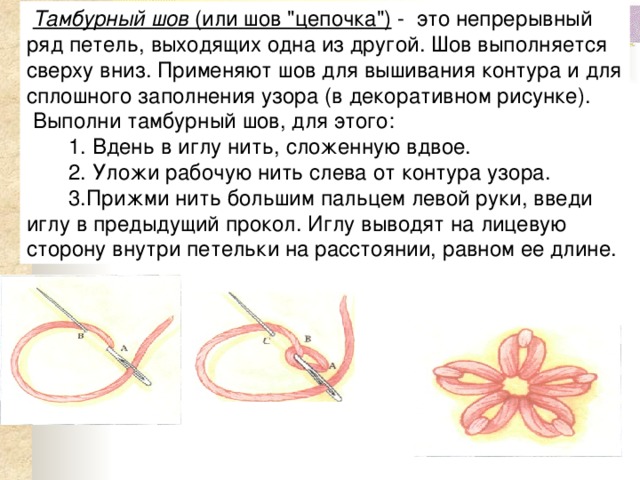 Тамбурный шов (или шов 