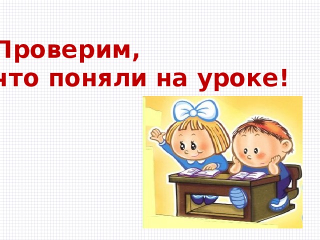 Проверим, что поняли на уроке! 