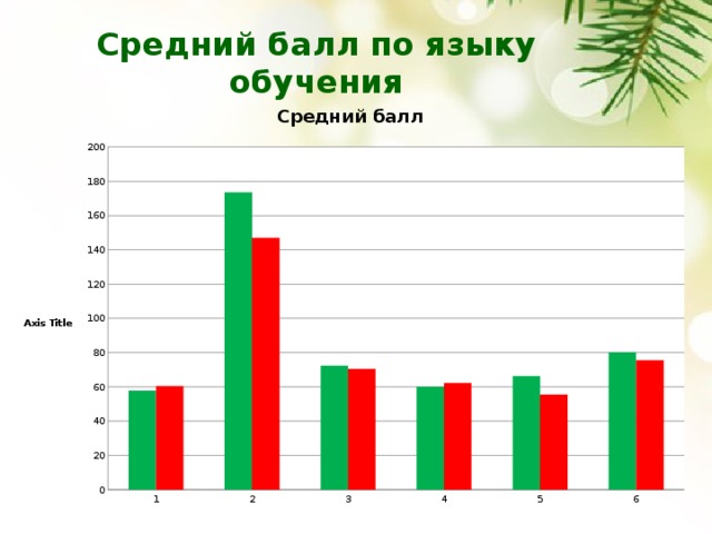 Средний балл по языку обучения 