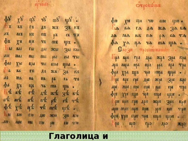 Глаголица и Кириллица 