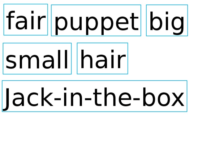 fair puppet big hair small Jack-in-the-box 
