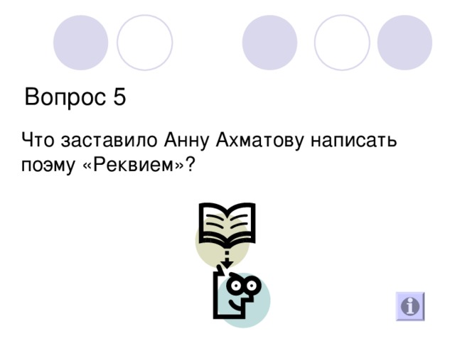 Вопрос 5 Что заставило Анну Ахматову написать поэму «Реквием»? 