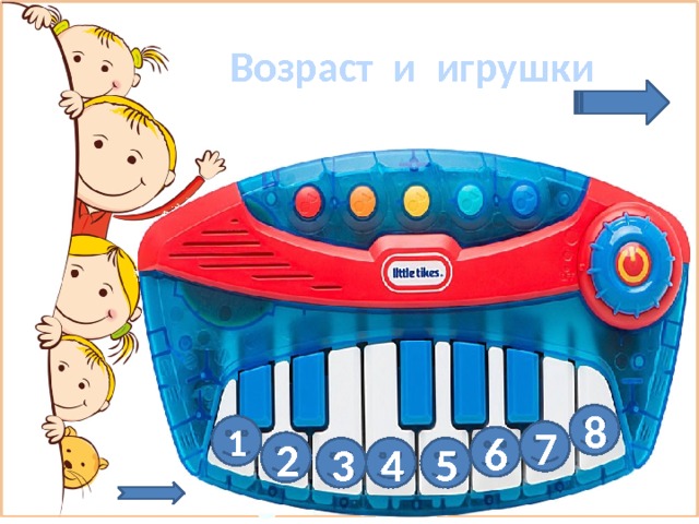  Возраст и игрушки 8 1 7 6 2 3 4 5 