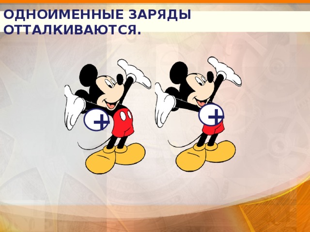  ОДНОИМЕННЫЕ ЗАРЯДЫ ОТТАЛКИВАЮТСЯ.   + + 