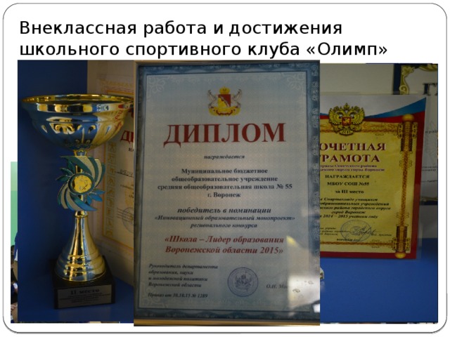 Внеклассная работа и достижения школьного спортивного клуба «Олимп» 