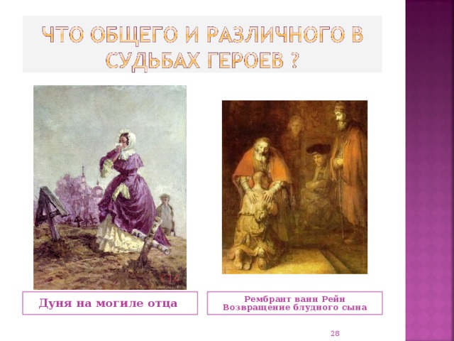 Дуня на могиле отца Рембрант ванн Рейн Возвращение блудного сына  