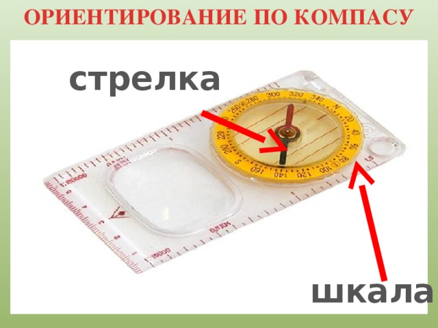 ОРИЕНТИРОВАНИЕ ПО КОМПАСУ стрелка шкала