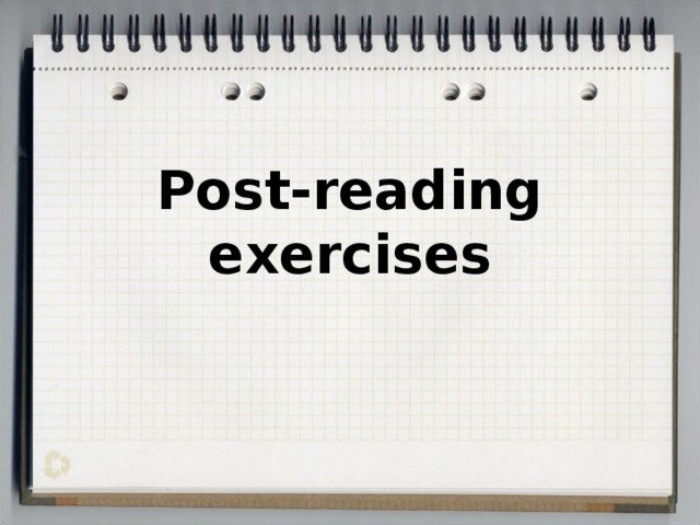 Post-reading exercises 