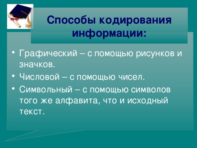 Способы кодирования информации: