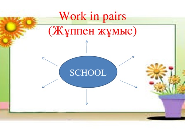 Work in pairs  (Жұппен жұмыс)    SCHOOL 