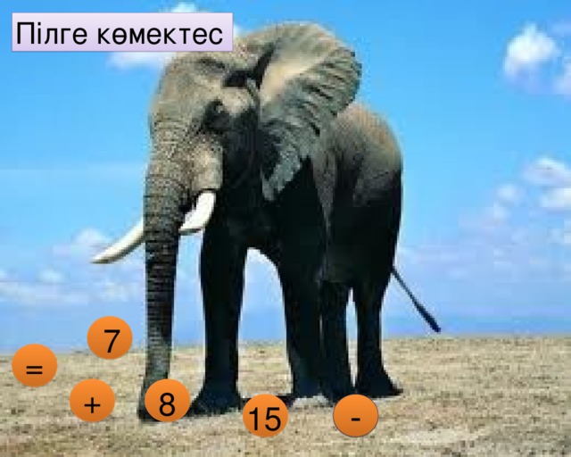 Пілге көмектес 7 = + 8 - 15 