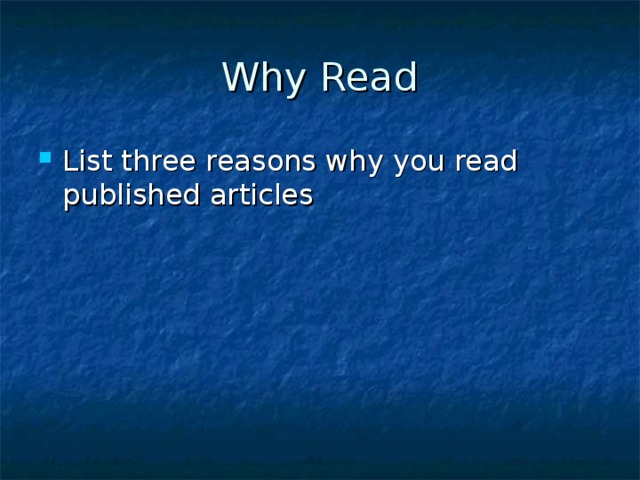 Why Read