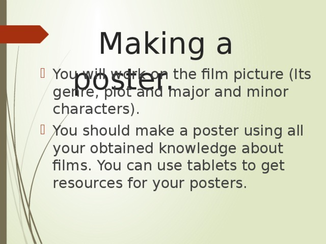 Making a poster.