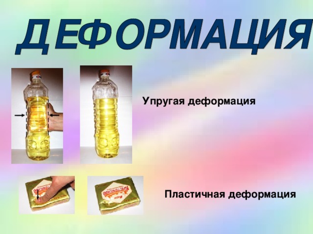 Упругая деформация Пластичная деформация 