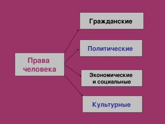 Гражданские Политические Права человека Экономические и социальные Культурные 